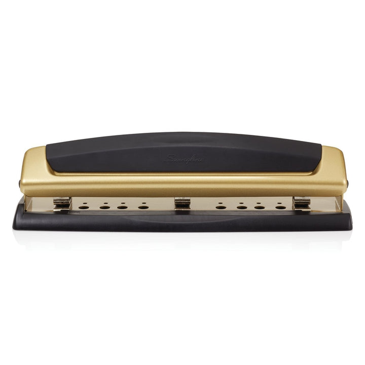 Swingline Precision Pro Black/Gold Adjustable 2-3 Hole Desktop Punch - 74086