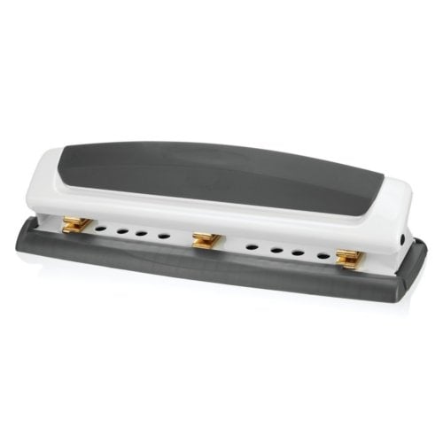 Swingline Precision Pro Gray/White Adjustable 2-3 Hole Desktop Punch - 74019