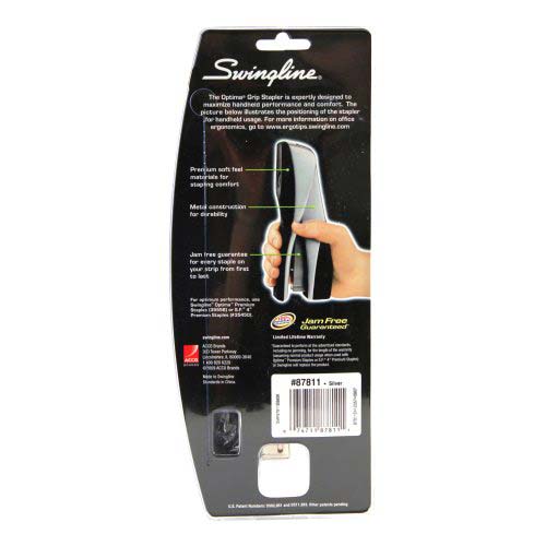 Swingline Silver Optima Grip Jam Free Desk Stapler - 87811E - Clearance Sale