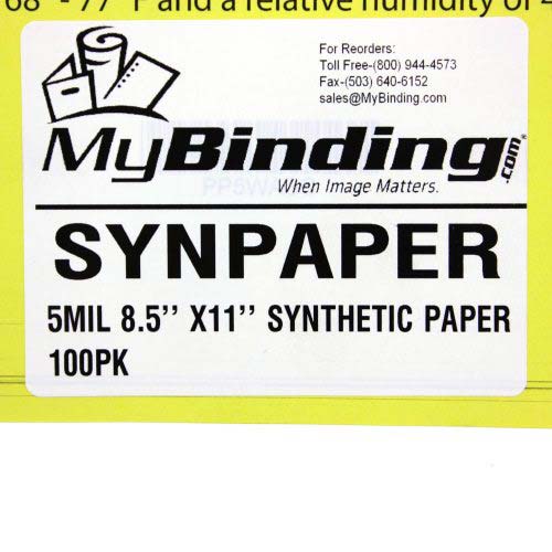 Synthetic Paper 5mil 8.5" x 11"  - 100pk