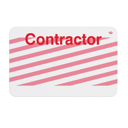 Manual ONEstep TIMEbadge Expiring Badge - Contractor - 500pk
