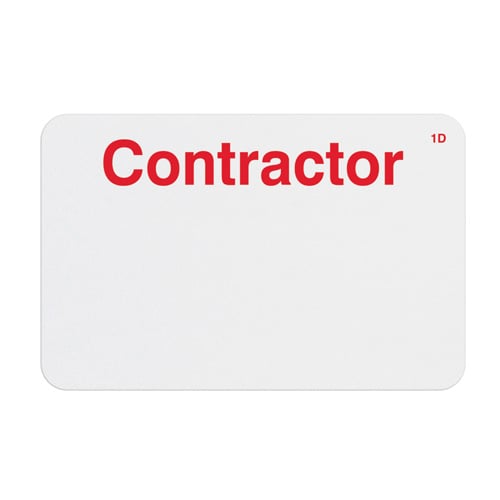 Manual ONEstep TIMEbadge Expiring Badge - Contractor - 500pk