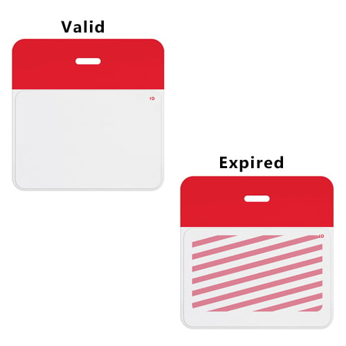 Inkjet-Printable TIMEjet Expiring One Day Badge FRONTpart-Blank-500pk