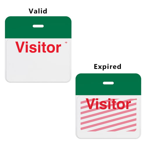 TIMEbadge Clip-On Half Day / One Day BACKpart - Green Header - 1000pk