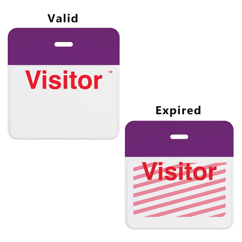TIMEbadge Clip-On Half Day / One Day BACKpart - Purple Header - 1000pk
