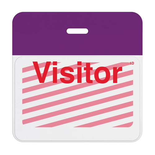 TIMEbadge Clip-On Half Day / One Day BACKpart - Purple Header - 1000pk