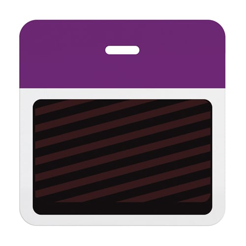 TIMEbadge Clip-On Half Day / One Day BACKpart - Purple Header - 1000pk