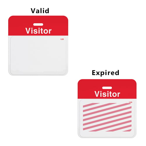 Thermal-Printable TIMEBadge Expiring Half Day Badge FRONTpart - Blank