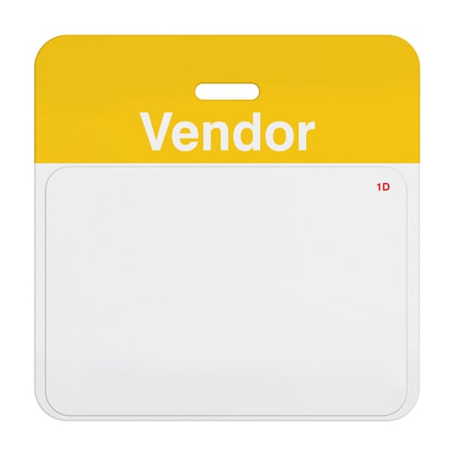 TIMEbadge Clip-On Half Day / One Day BACKpart - Vendor - 1000pk