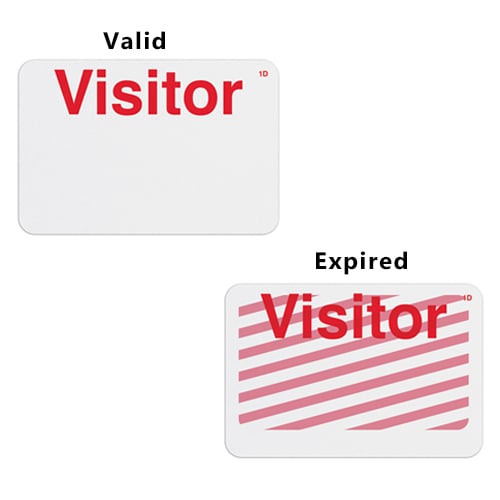 Manual TIMEbadge Expiring One Day Badge FRONTpart - Visitor - 1000pk