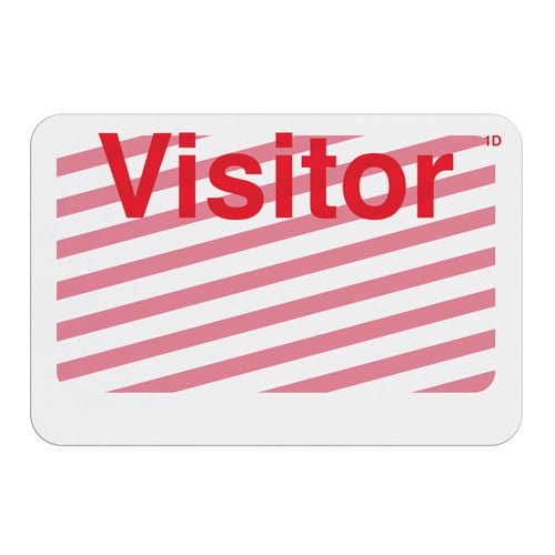 Manual TIMEbadge Expiring One Day Badge FRONTpart - Visitor - 1000pk