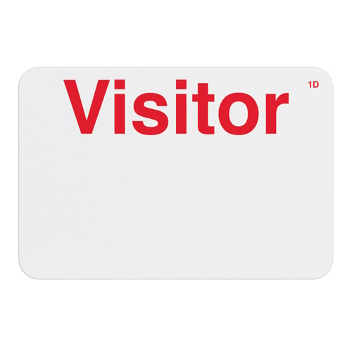 Manual TIMEbadge Expiring One Day Badge FRONTpart - Visitor - 1000pk