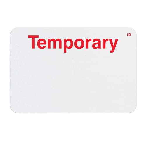 Manual TIMEbadge Expiring One Day Badge FRONTpart - Temporary - 1000pk