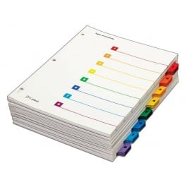 Cardinal Multi-Color QuickStep Table of Contents/8 Tab Divider (6 Packs, 24 Sets/Pack) - CRD-60838