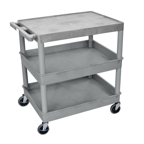 Luxor Large Top Flat and Middle/Bottom Tub Shelf Utility Cart
