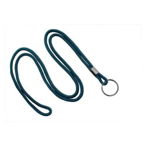 Teal Round Braid Lanyard with Black Split Ring - 1000pk