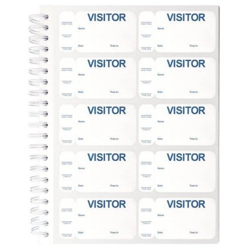 TEMPbadge Non-Expiring Visitor Badge Log Book (500 Badges)