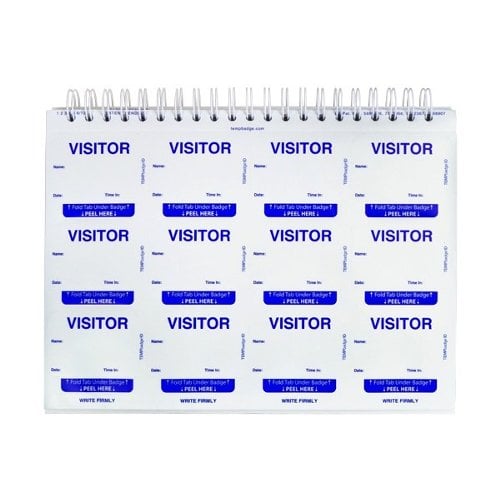 TEMPbadge Visitor Badge Log Book - 480 Badges