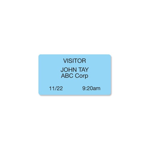 Thermal-Printable Blank Adhesive Badges - Blue - 1000pk