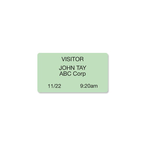 Thermal-Printable Blank Adhesive Badges - Green - 1000pk