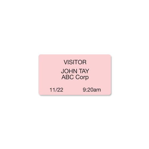 Thermal-Printable Blank Adhesive Badges - Pink - 1000pk