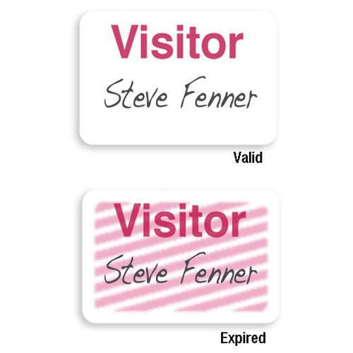 TIMEbadge Expiring One Day Visitor Badge FRONTpart - 12 up - 1200pk