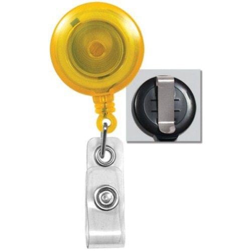 Translucent Round Badge Reel with Belt Clip - 25pk