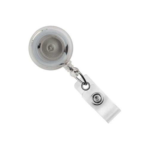 Translucent Round Badge Reel with Slide Clip - 25pk