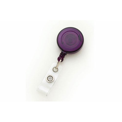 Translucent Round Badge Reel with Slide Clip - 25pk
