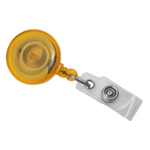 Translucent Round Badge Reel with Slide Clip - 25pk