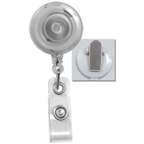 Translucent Round Badge Reel with Spring Clip - 25pk