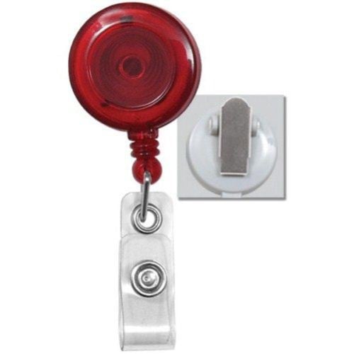Translucent Round Badge Reel with Spring Clip - 25pk