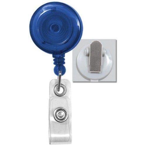 Translucent Round Badge Reel with Spring Clip - 25pk