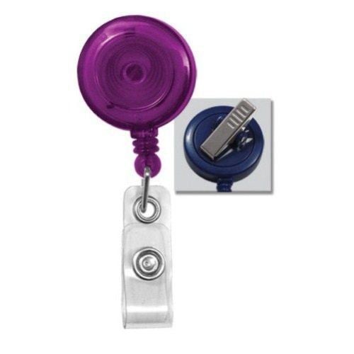 Translucent Round Badge Reel with Swivel Clip- 25pk
