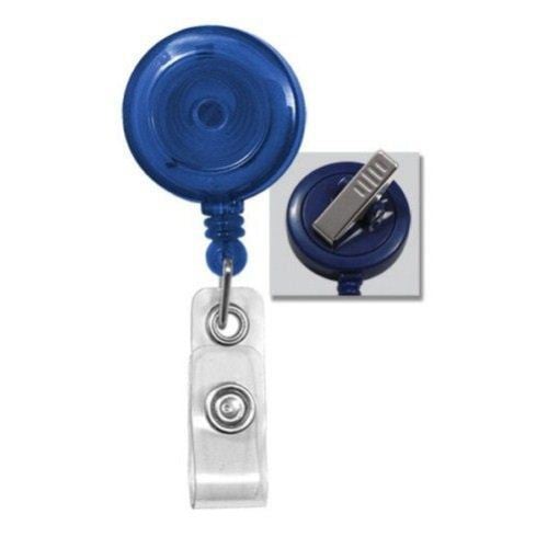 Translucent Round Badge Reel with Swivel Clip- 25pk