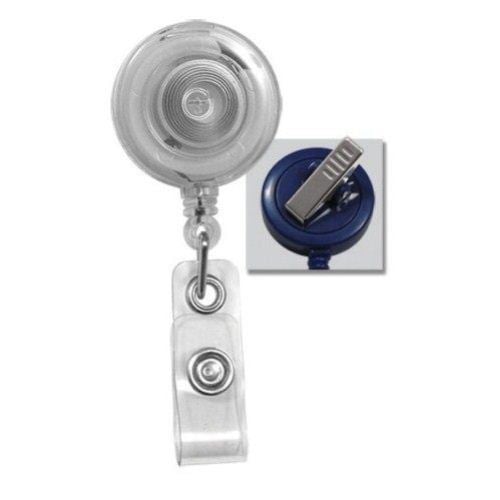 Translucent Round Badge Reel with Swivel Clip- 25pk