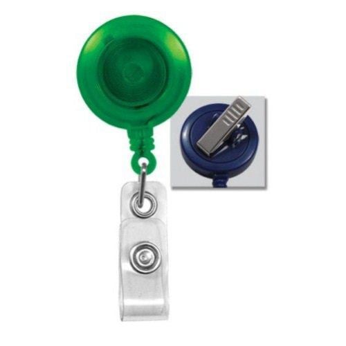 Translucent Round Badge Reel with Swivel Clip- 25pk