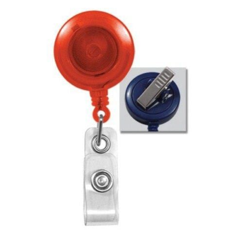 Translucent Round Badge Reel with Swivel Clip- 25pk