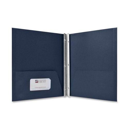 Sparco Dark Blue Two Pocket Report Cover With Fasteners - 25pk