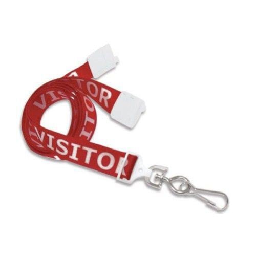 Ultraweave Red Visitor Printed Break-Away Lanyards - 100pk