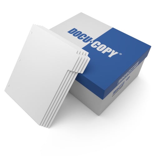 Uncollated 1/5th Cut 110lb Mylar Coated Copier Tabs 3 Holes - Pos 1 - 1250 Tabs/Carton