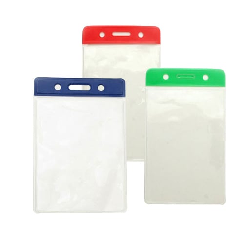 Vertical Vinyl Color-Bar Badge Holder (3-1/4" x 2-1/16") - 100pk