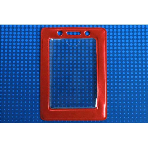 Vertical Vinyl Color-Frame Badge Holder (3-7/16" x 2-1/4") - 100pk