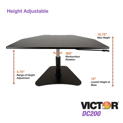 Victor High Rise Adjustable Stand-Up Desk Converter - DC200