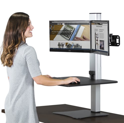 Victor High Rise Electric Dual Monitor Standing Desk - DC450