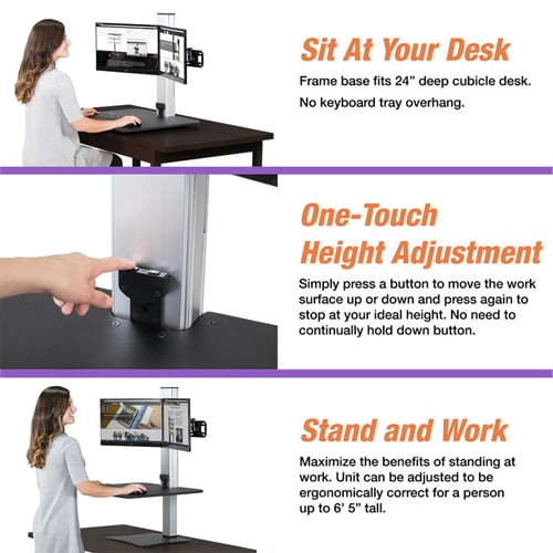 Victor High Rise Electric Dual Monitor Standing Desk - DC450