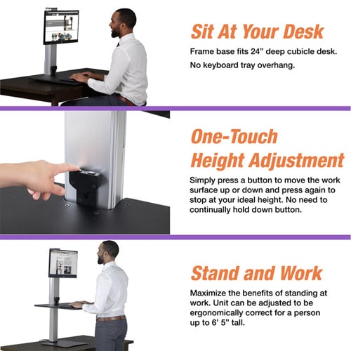 Victor High Rise Electric Single Monitor Standing Desk - DC400