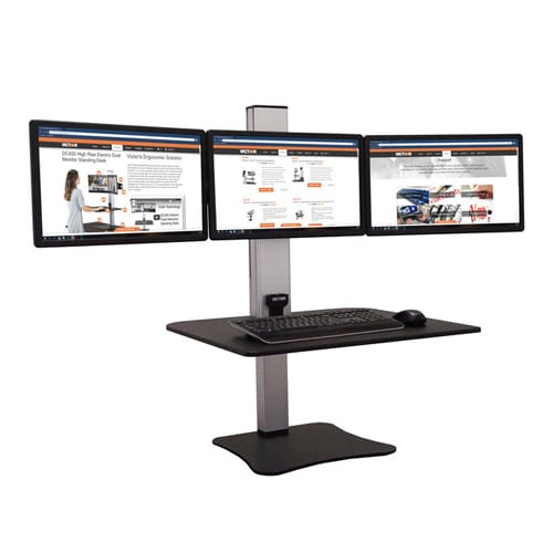 Victor High Rise Electric Triple Monitor Standing Desk - DC475