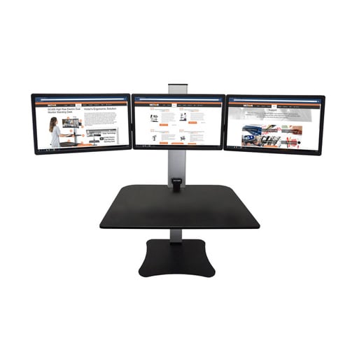 Victor High Rise Electric Triple Monitor Standing Desk - DC475