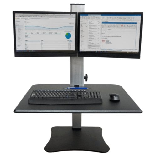 Victor High Rise Manual Dual Monitor Standing Desk - DC350 - Clearance Sale